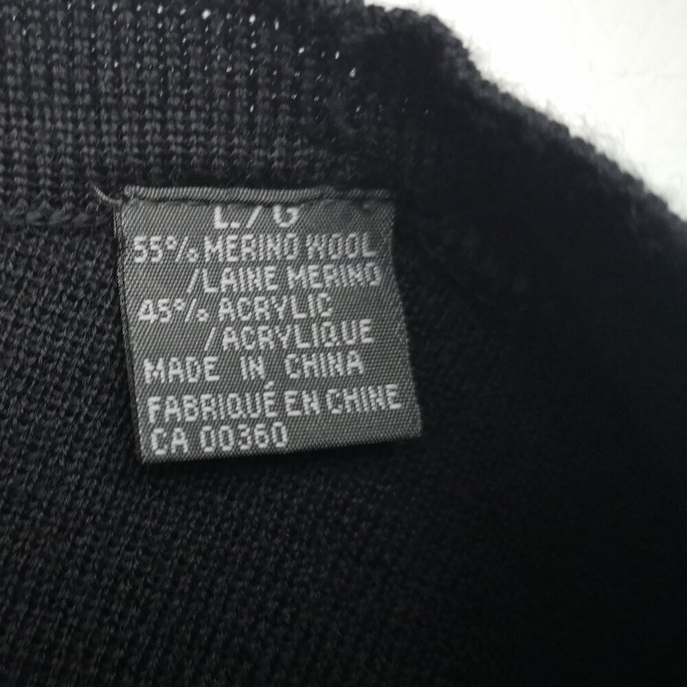 New Edition Ladies Size Large Black Merino Wool Blend Button Front Cardigan - Picture 5 of 12